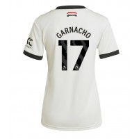 Camisa de Futebol Manchester United Alejandro Garnacho #17 Equipamento Alternativo Mulheres 2024-25 Manga Curta